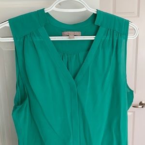 Green silk blouse